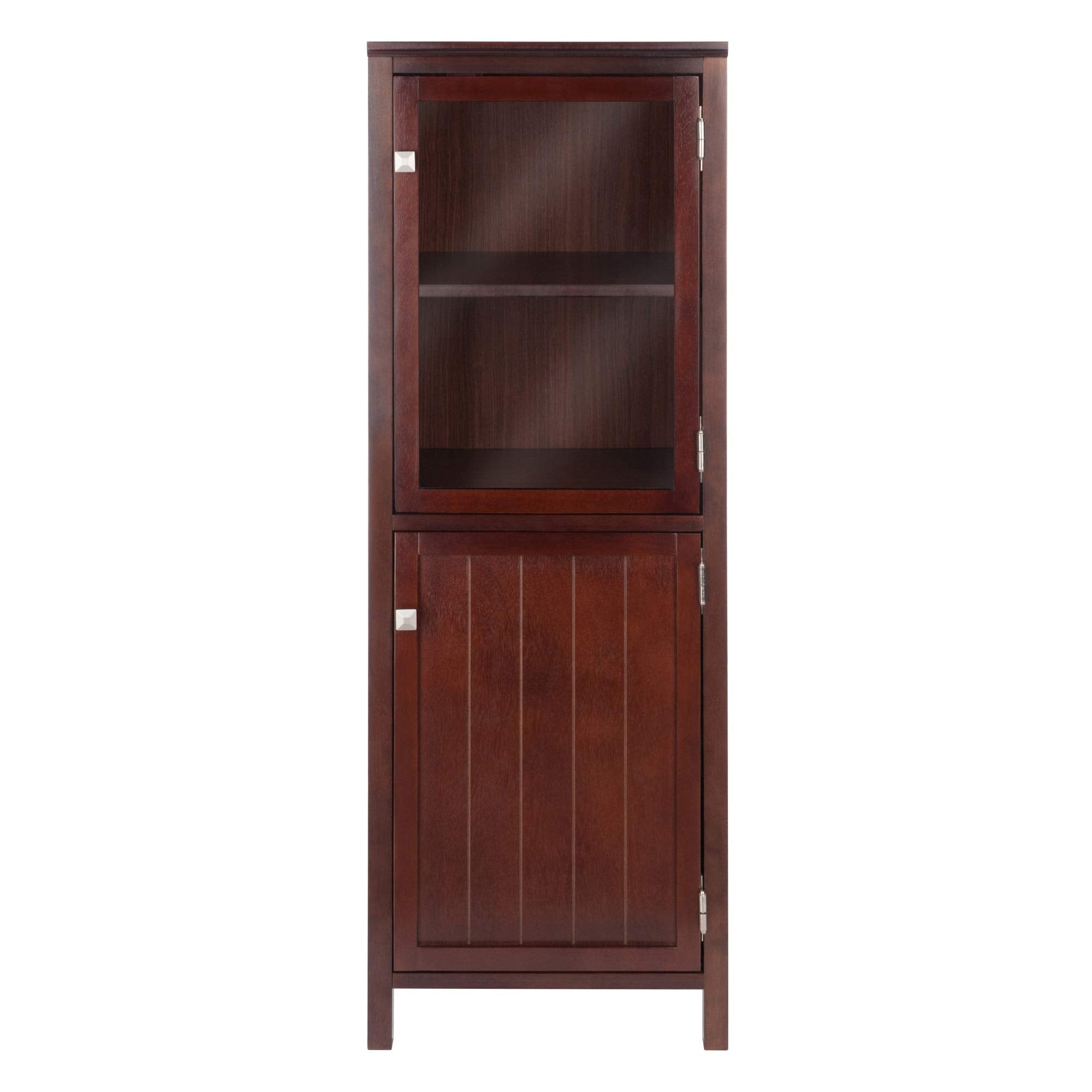 Ergode Wood 3-Pc Brooke Cupboard Set | French Country Charm | Modern Convenience | Solid & Composite Wood | Walnut Finish | Assembly Required (94401-VV)
