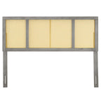 Modway Delmare Cane Woven Rattan Headboard, Full, Gray