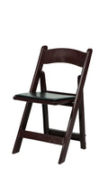 Commercial Seating Products Resin Red Mahogany Folding Chairs, 4-Pack