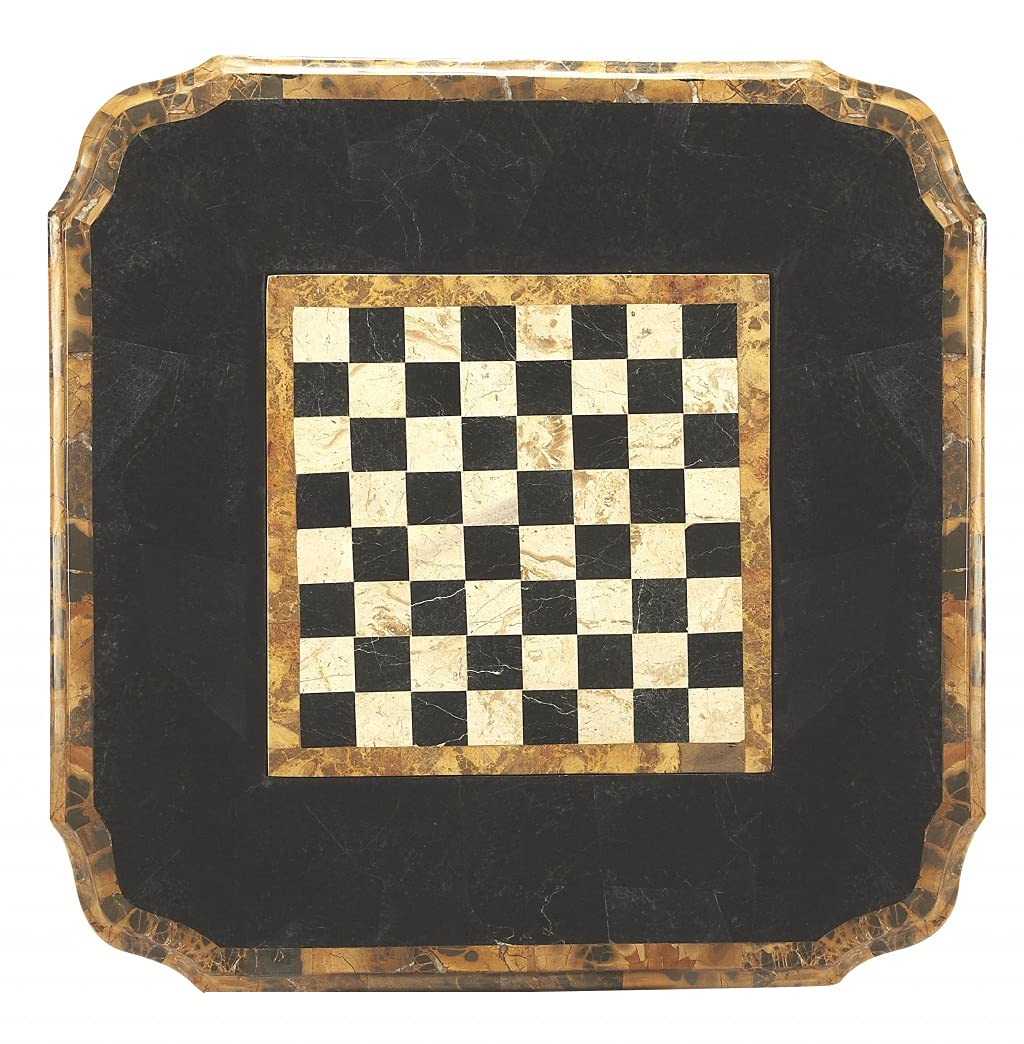 HomeRoots Multi-Color Resin, Fossil Stone Veneer Carlyle Fossil Stone Game Table