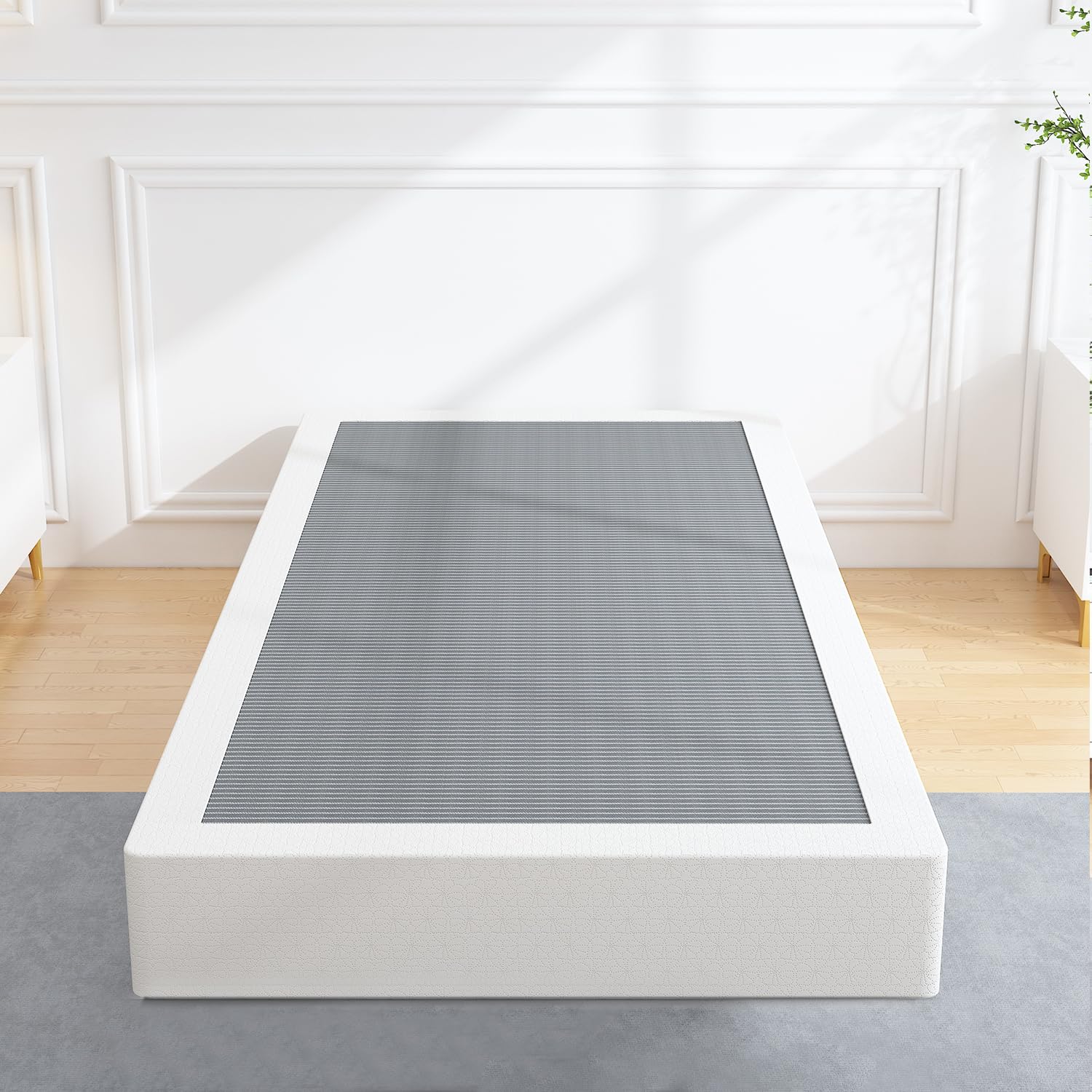 Aldrich Box Springs Twin 9 Inch, Heavy Duty Metal Frame Mattress Foundation With Easy Clean Cover, Noise Free, Easy Assembly
