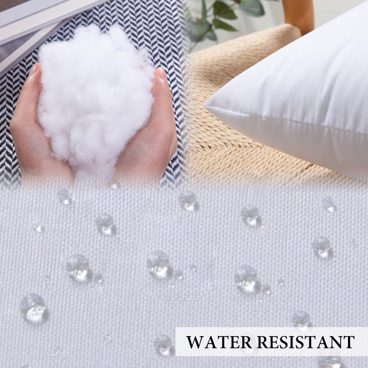 Miulee 16X24 Pillow Insert Throw Pillow Insert, Outdoor Pillows Water-Resistant Premium Outdoor Pillow Stuffer Sham Rectangle For Couch Sofa Patio Furniture Cushion Porch Swing
