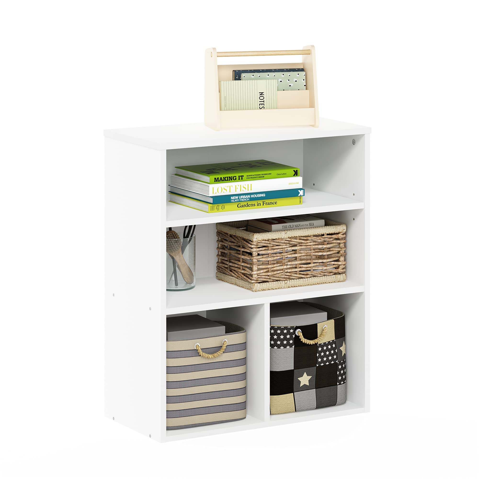 Furinno Pasir 3 Tier Display Bookcase White Engineered Wood 20122WH
