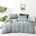 Cottonight Blue Comforter Set Full Light Blue Bedding Comforter Set Solid Baby Haze Blue Blanket Quilts Modern Soft Breathable S