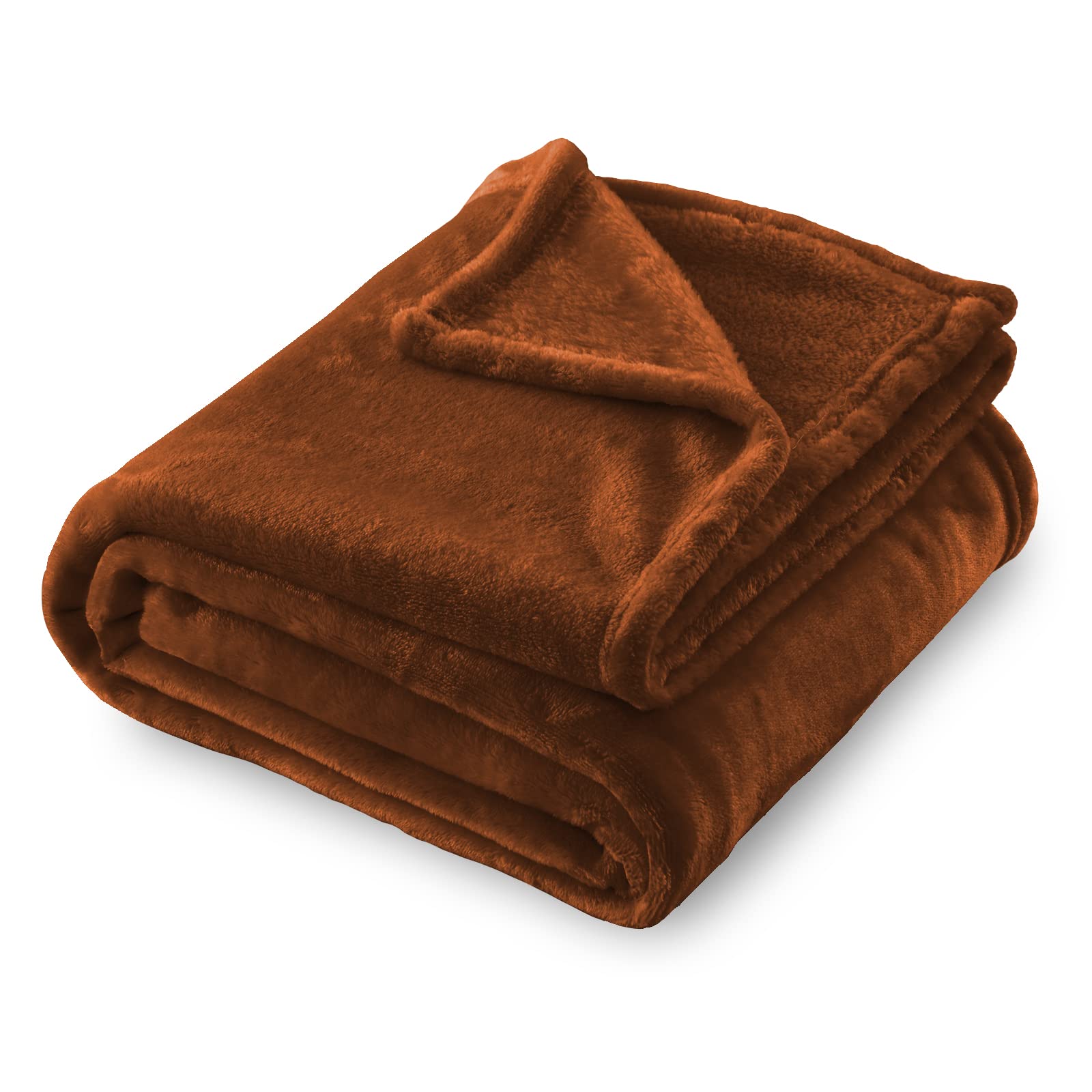 Sochow Flannel Fleece Blanket Queen Size, All Season Lightweight Super Soft Cozy Blanket For Bed Or Couch, Caramel(90Inch X90'')