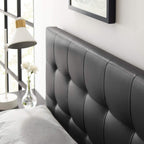 Modway Lily Tufted Faux Leather Upholstered Full Headboard in Black