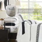 Maireve White Boho Comforter Set Queen 8 Piece With Embroidery, Western Farmhouse Queen Bedding Sets With Comforters, Sheets, Be