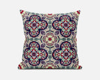 HomeRoots Maroon Green Mauve Blue Cloverleaf Boho Suede Throw Pillow