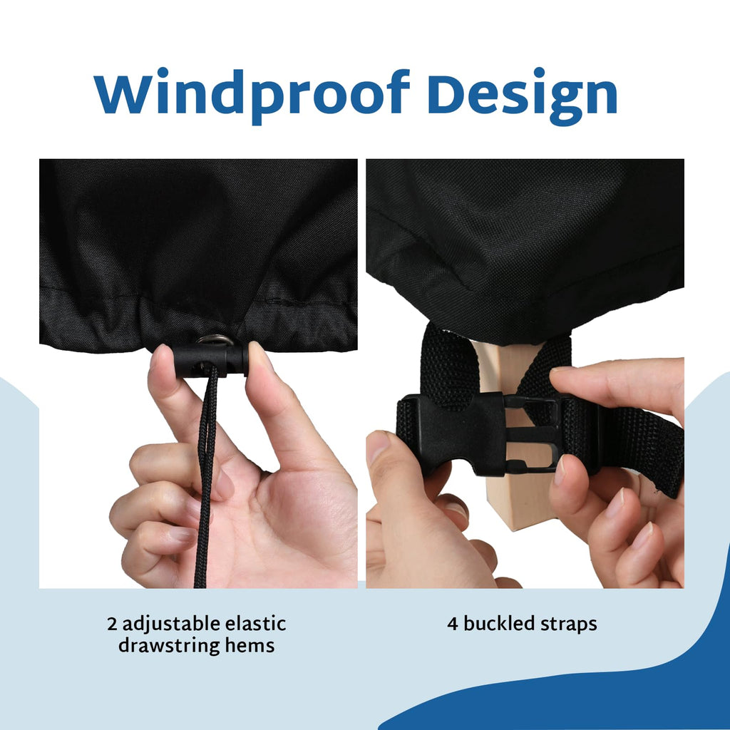 Forspark Outdoor Furniture Covers Waterproof, Heavy Duty Patio Chair Covers 2 Packs, Fits Up To 36 W X 37 D X 36 H Inches-Grey & Black