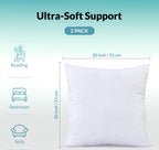Royale Linens Throw Pillow Insert - Rectangle Pillow - Bed&Couch Pillow - Sofa Pillow Insert - Decorative Pillow Insert - Inner