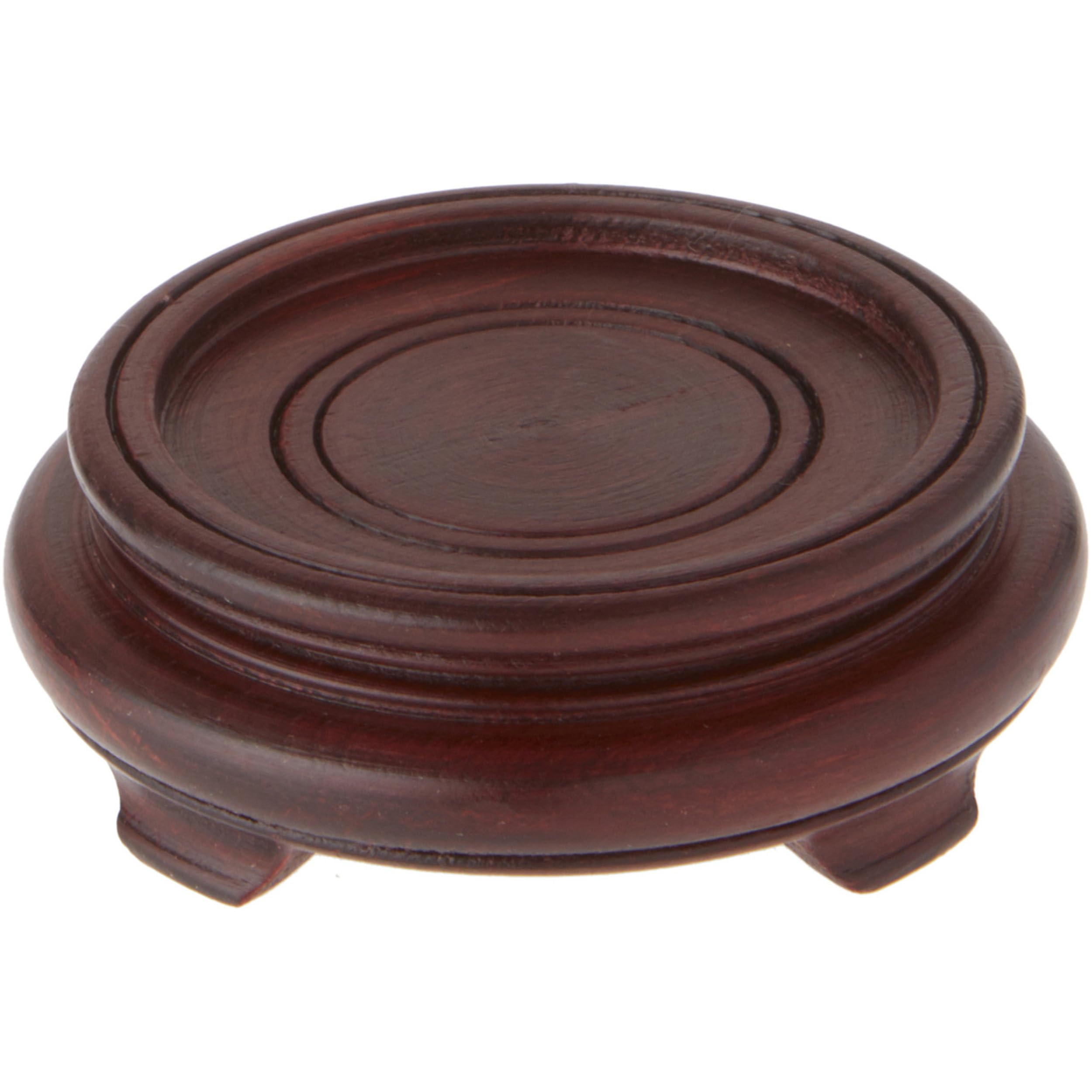 Bard's Dark Wood Decorative Base, 1.25'' H x 3.5'' W x 3.5'' D (2.5'' Display Diameter), Pack of 2