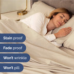 Extra Deep Pocket King Sheets - 4 Piece Breathable & Cooling Bed Sheets - Hotel Luxury Bed Sheet Set - Soft, Wrinkle Free & Comfy - Easily Fits Extra Deep Mattresses - Deep Pocket Wheat Sheets Set