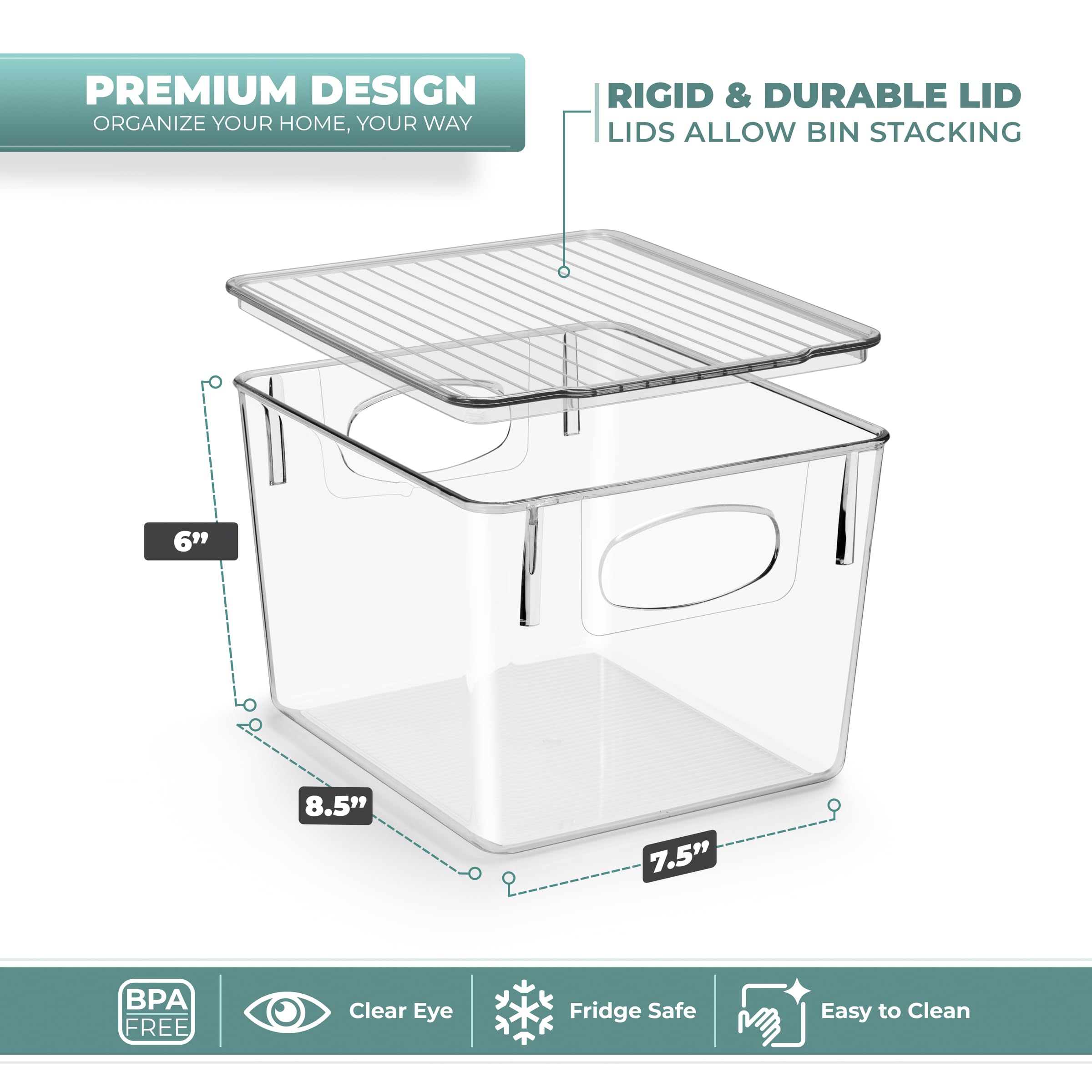 Sorbus Medium Clear Plastic Storage Bins With Lids, Clear Stackable Storage Bins, Clear Toy Storage Bins, Clothes, Medicine, Mak