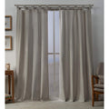 Exclusive Home Loha Linen Braided Tab Top Curtain Panel Pair, 54''x96'', Beige