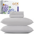 Carressa Linen 100% Egyptian Cotton Sheets - 600 Thread Count 4 Pc California King Size Sheet Set, Soft, Cooling, High Thread Co