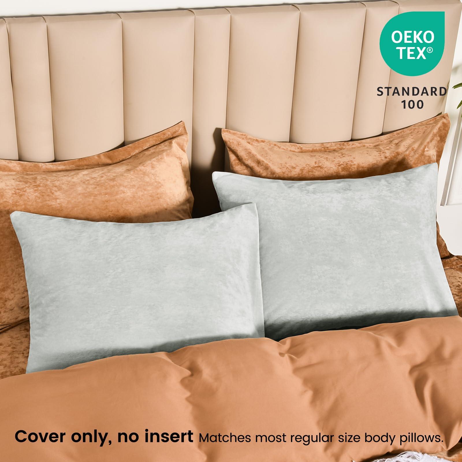 Phf Truly Velvet Pillowcases Standard Size, No Insert, 2 Pack Ultra Soft Breathable Pillow Shams Covers With Envelope Closure, 20' X 26' Luxury Cozy Warm Fuzzy Flannel Pillow Cases, Sliver Grey