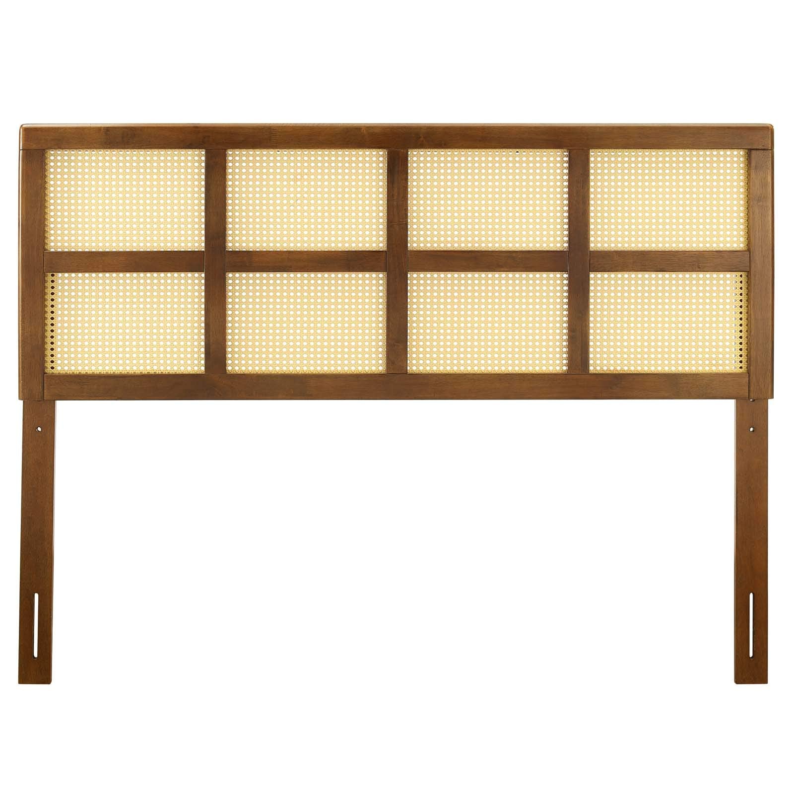 Modway Luana Cane Woven Rattan Queen Headboard In Walnut