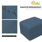 Easy-Going Stretch Ottoman Cover Folding Storage Stool Furniture Protector Soft Rectangle Slipcover With Elastic Bottom (X-Small,Bluestone)
