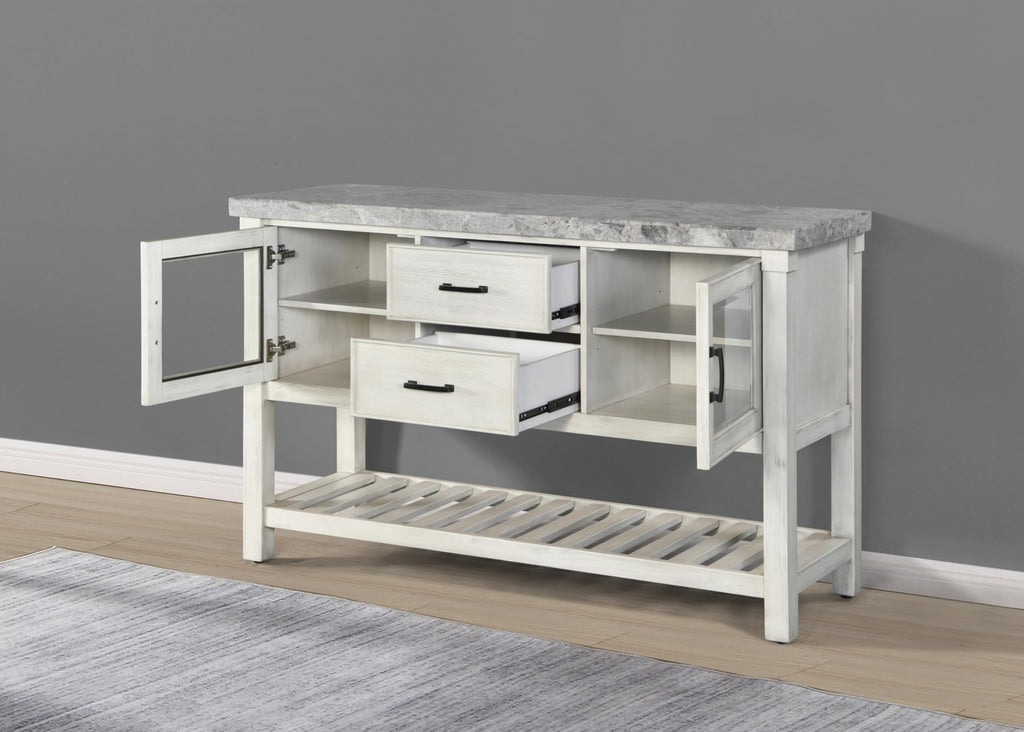 Steve Silver Co Canova Server, Gray,White,Silver