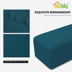 Easy-Going Stretch Ottoman Cover Folding Storage Stool Furniture Protector Soft Rectangle Slipcover With Elastic Bottom(Ottoman Small,Peacock Blue)