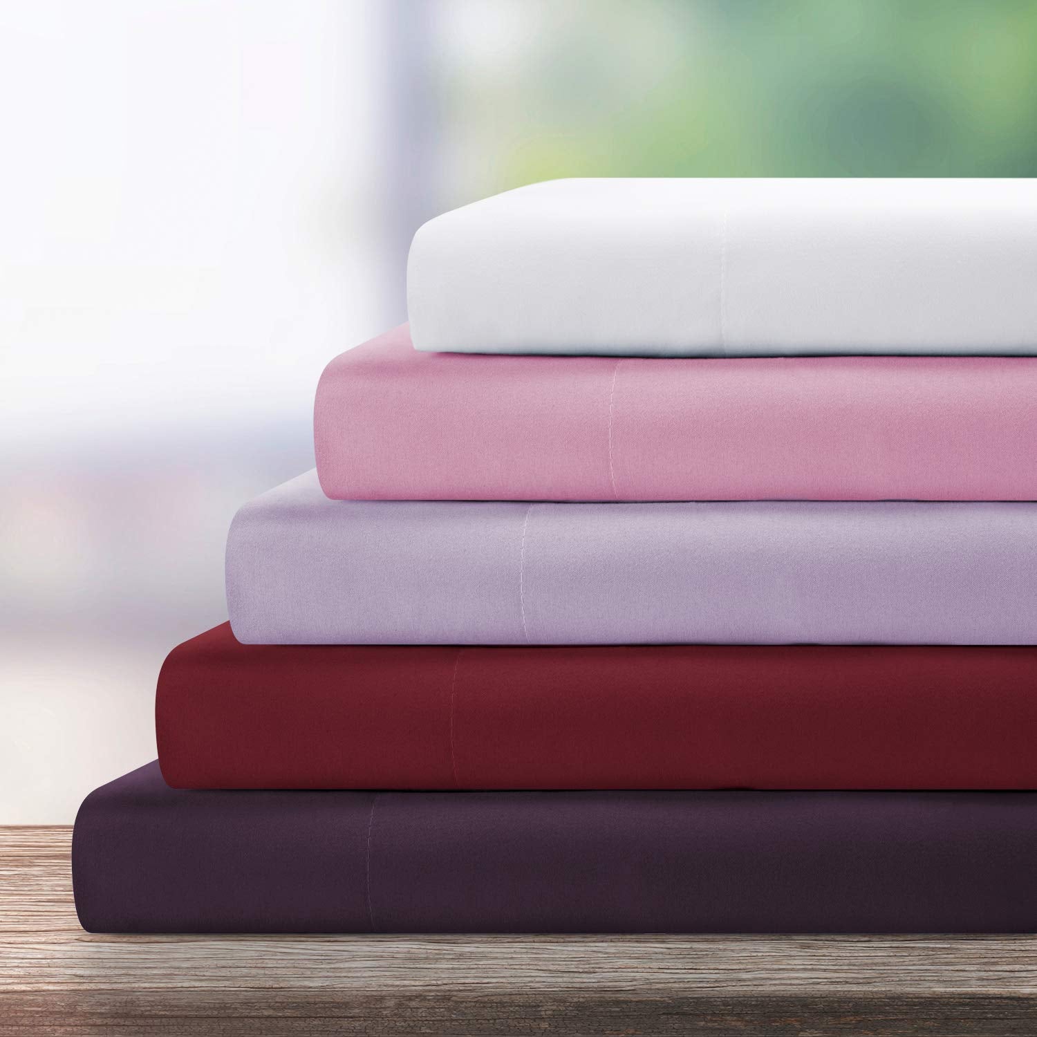 Bysure 6 Pieces Bed Sheets Set(Full, Coral) - Super Soft 1800 Thread Count 100% Microfiber Sheets With Deep Pockets, Wrinkle & F