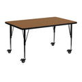 Flash Furniture 24X48 Rec Oak Activity Table, 24 W X 48 L