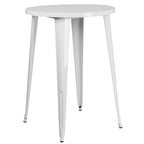 Flash Furniture Philip Commercial Grade 30" Round White Metal Indoor-Outdoor Bar Height Table