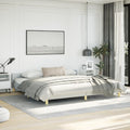 vidaXL Fabric Bed Frame Platform Bed, Scandinavian Style/Slats Support/No Box Spring Needed/Without Mattress/Easy Assembly, Light Grey California King Bed