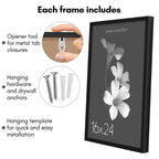 Americanflat 16X24 Poster Frame With Polished Plexiglass - Soho Collection - Gallery Style Deep Molding Frame For Wall Display -