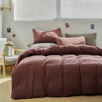 Clothknow Queen Brick Red Comforter Set 3Pcs Brownish Bedding Comforter Sets Dark Rust Queen Comforter Rust Red Queen Size Comforter Sets