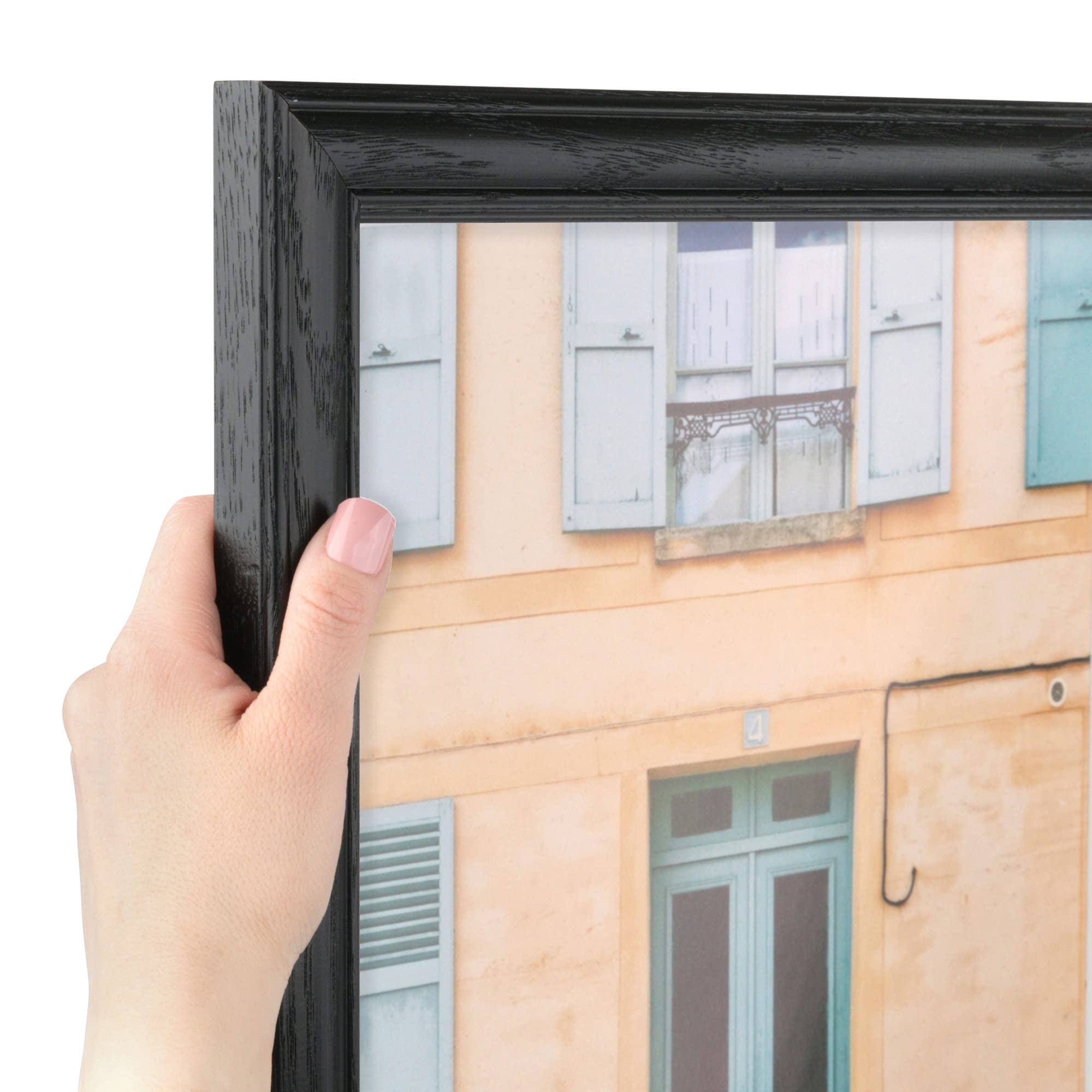ArtToFrames 4x41 Inch Black Picture Frame, This 1.25 Inch Custom Wood Poster Frame is Black, Great for Your Art or Photos - Come