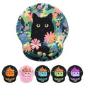 Hancynir Ergonomic Mouse Pad Wrist Support, Flower Cat Mouse Pads With Wrist Rest, Cute Funny Computer Mousepad With Non-Slip Pu
