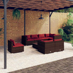 vidaXL Modular Designed Poly Rattan Patio Lounge Set – Durable Lightweight Frame, Water-Resistant Material, Comfortable Cushions
