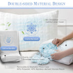 Meoflaw Cooling Pillows For Sleeping Body Size,Shredded Memory Foam Bed Pillow With Double Sided Material Pillow Case,Adjustable