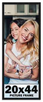 20x44 Frame Black Picture Frame - Complete Modern Photo Frame Includes UV Acrylic Shatter Guard Front, Acid Free Foam Backing Bo