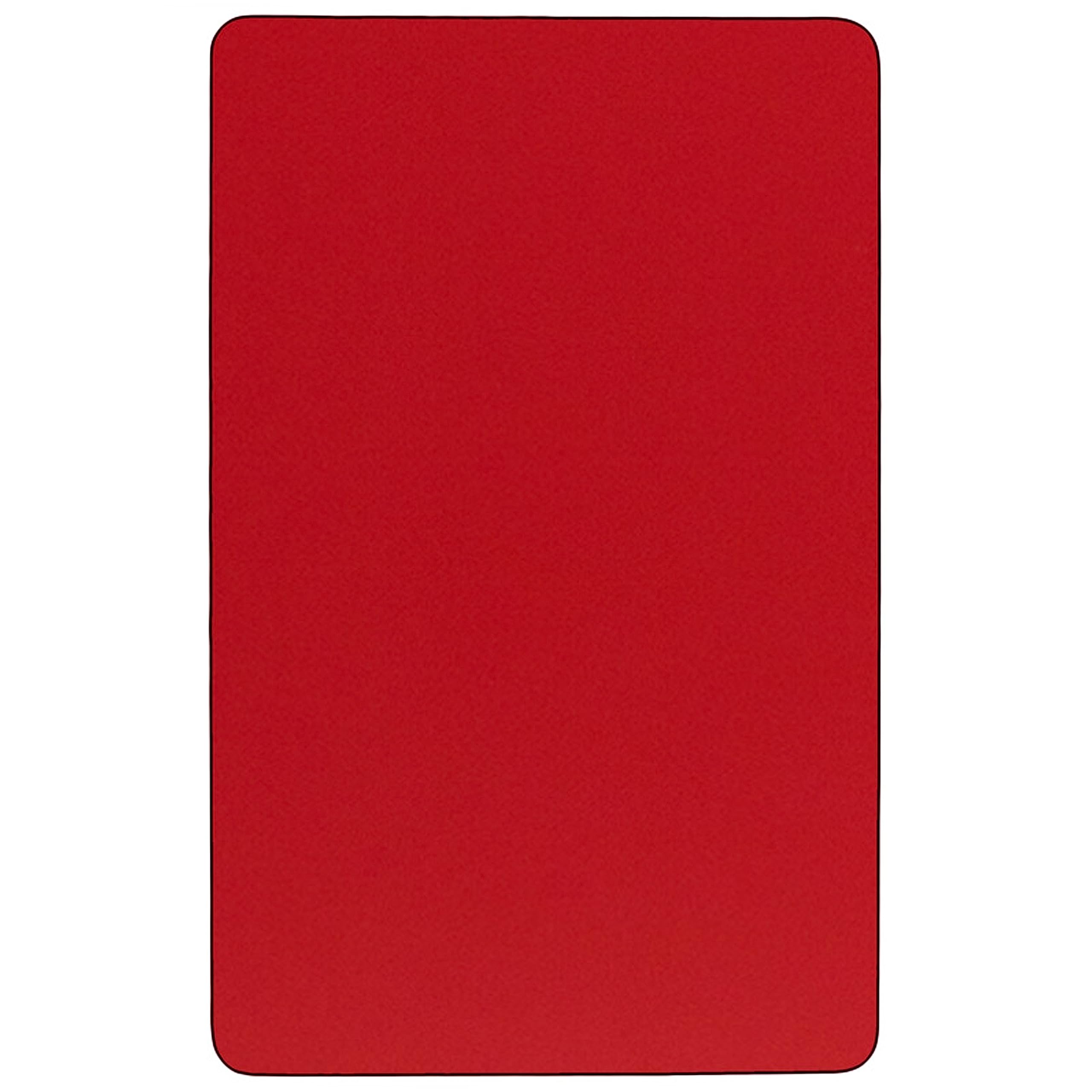 Flash Furniture Wren 24''W x 60''L Rectangular Red HP Laminate Activity Table - Standard Height Adjustable Legs