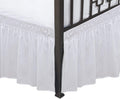 Biscaynebay Wrap Around Bed Skirts With Split Corners For King Beds 25' Drop, White Elastic Dust Ruffles Easy Fit Wrinkle & Fade Resistant Silky Luxurious Fabric Solid Machine Washable