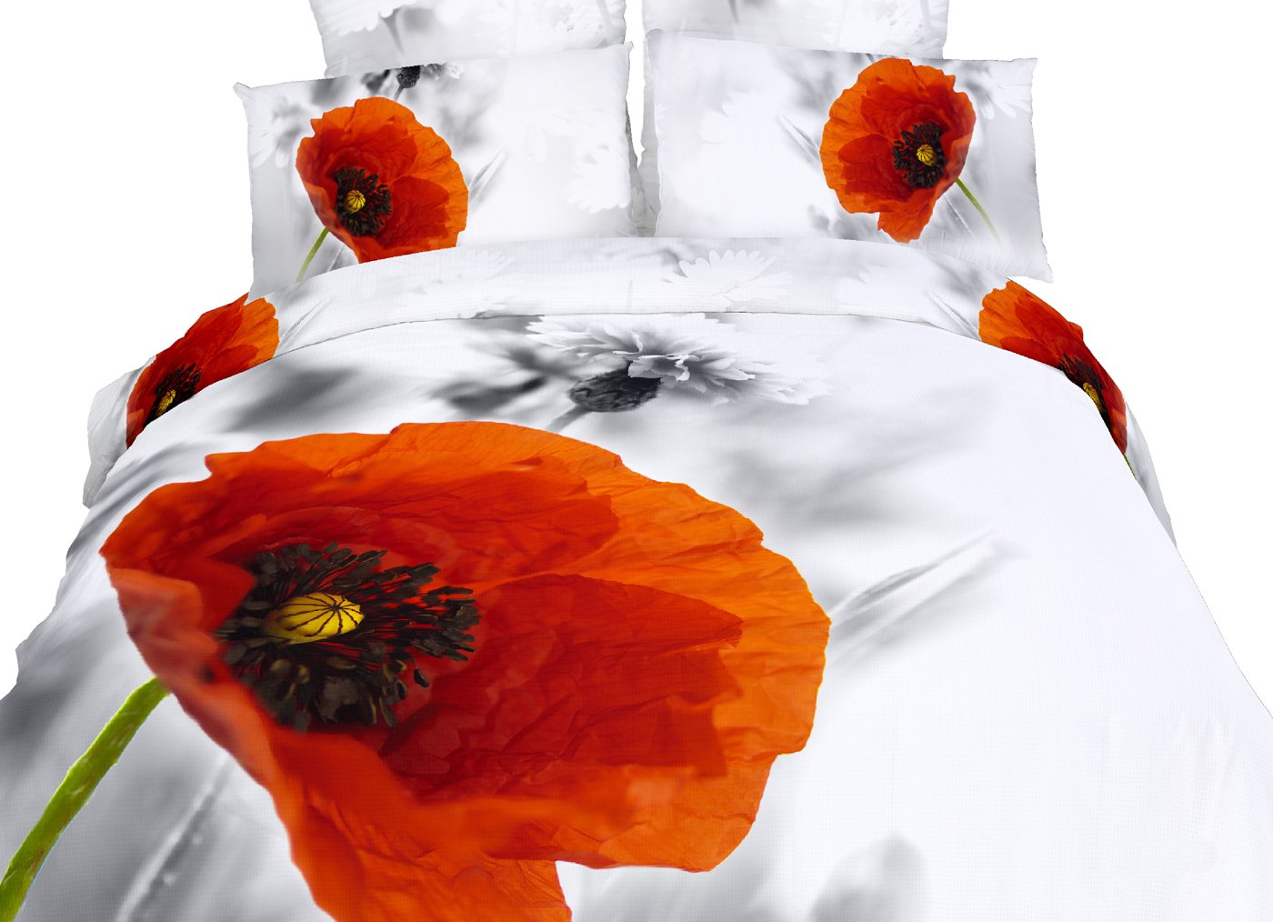 Dolce Mela Dm493T Duvet Cover Set, Twin, Poppies