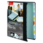 Wilson Jones W55095 Presentation Binder with View-Tab Indexes, Round Ring, 1" Cap, Polypropylene, Black