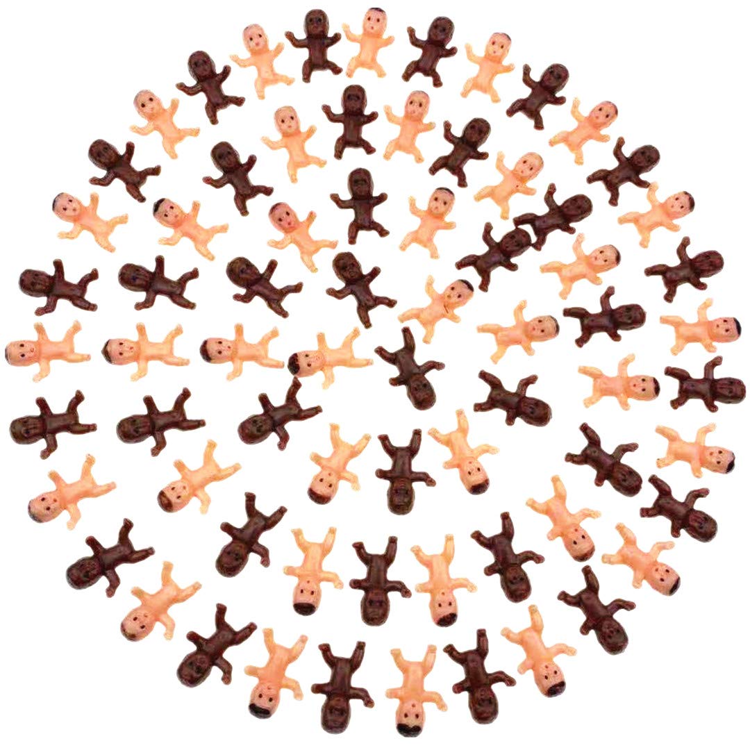 JUXINDAZYF Plastic Baby Figurines for Ice Cube Games, Cake Toppers, Party Favors - Latin + Dark, 72 Count