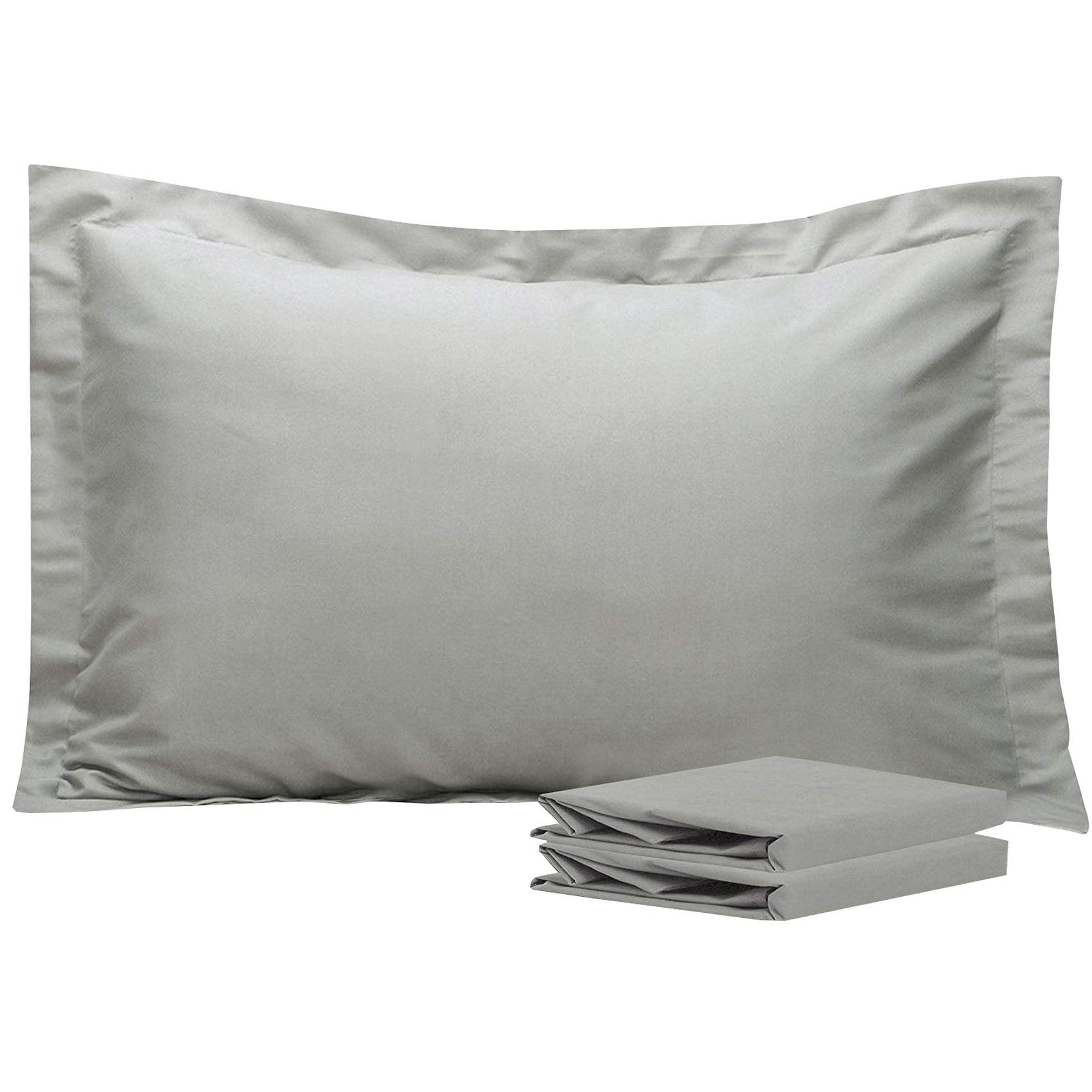 Ntbay 100% Brushed Microfiber Queen Pillow Shams Set Of 2, Super Soft And Cozy, Wrinkle, Fade, Stain Resistant 20X30 Inches Oxford Pillowcases, Smoky Grey