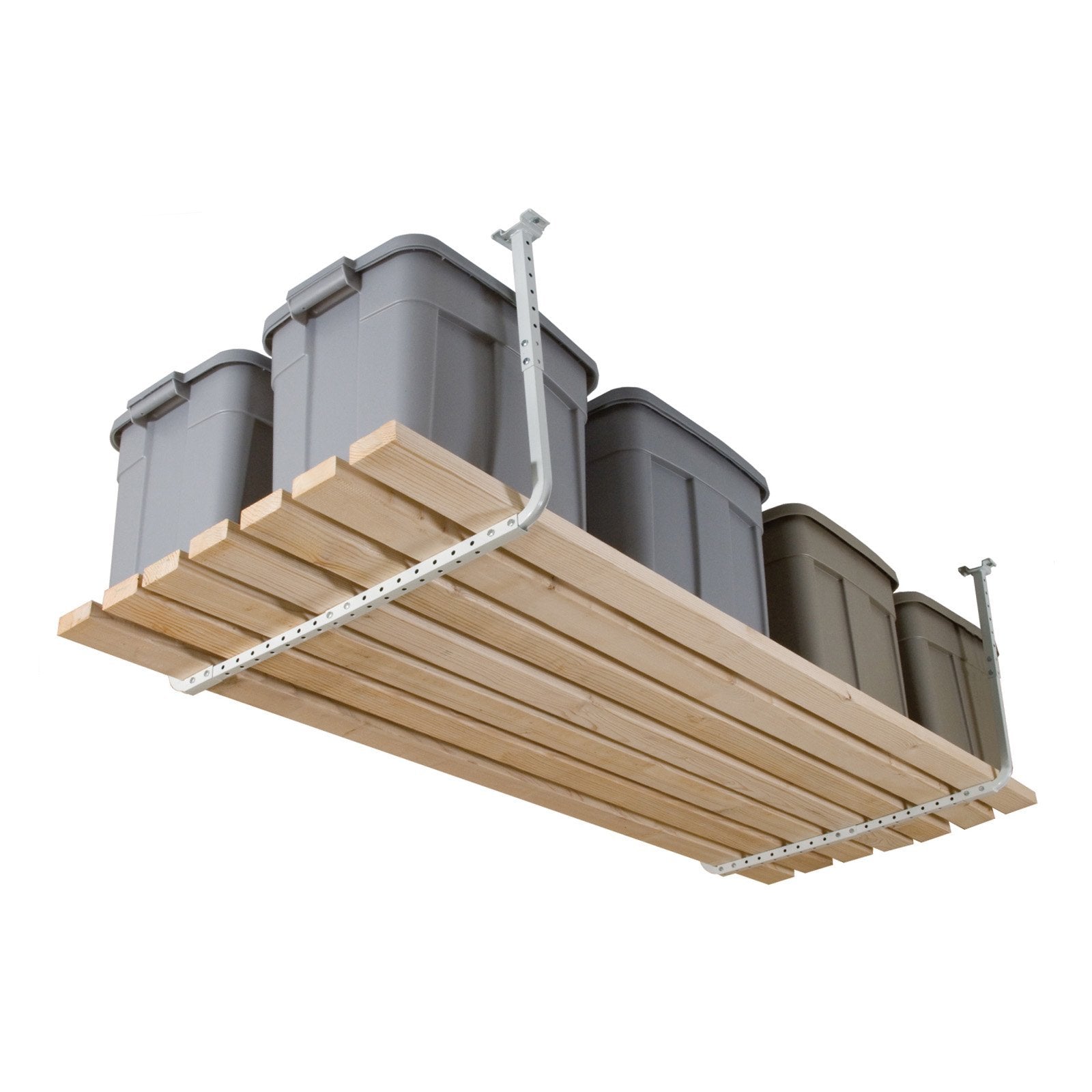 HyLoft 80842-10 33 in. x 34 in. Adjustable Garage Ceiling Mount Storage Rack Kit, Garage Overhead Storage Bracket, White
