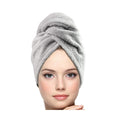 KEEPOZ 100% Cotton Hair Towel Wrap Quick Dry Super Absorbent Turban Head Wrap for Women with Button, Anti Frizz, Hair Cap for Cu