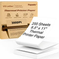 Thermal Printer Paper 8.5 X 11 Inch, Quick-Dry Us Letter Paper, Compatible With M08F M832 Portable Printer, Continuous Perforate