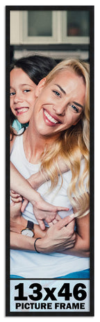 13x46 Frame Black Picture Frame - Complete Modern Photo Frame Includes UV Acrylic Shatter Guard Front, Acid Free Foam Backing Bo