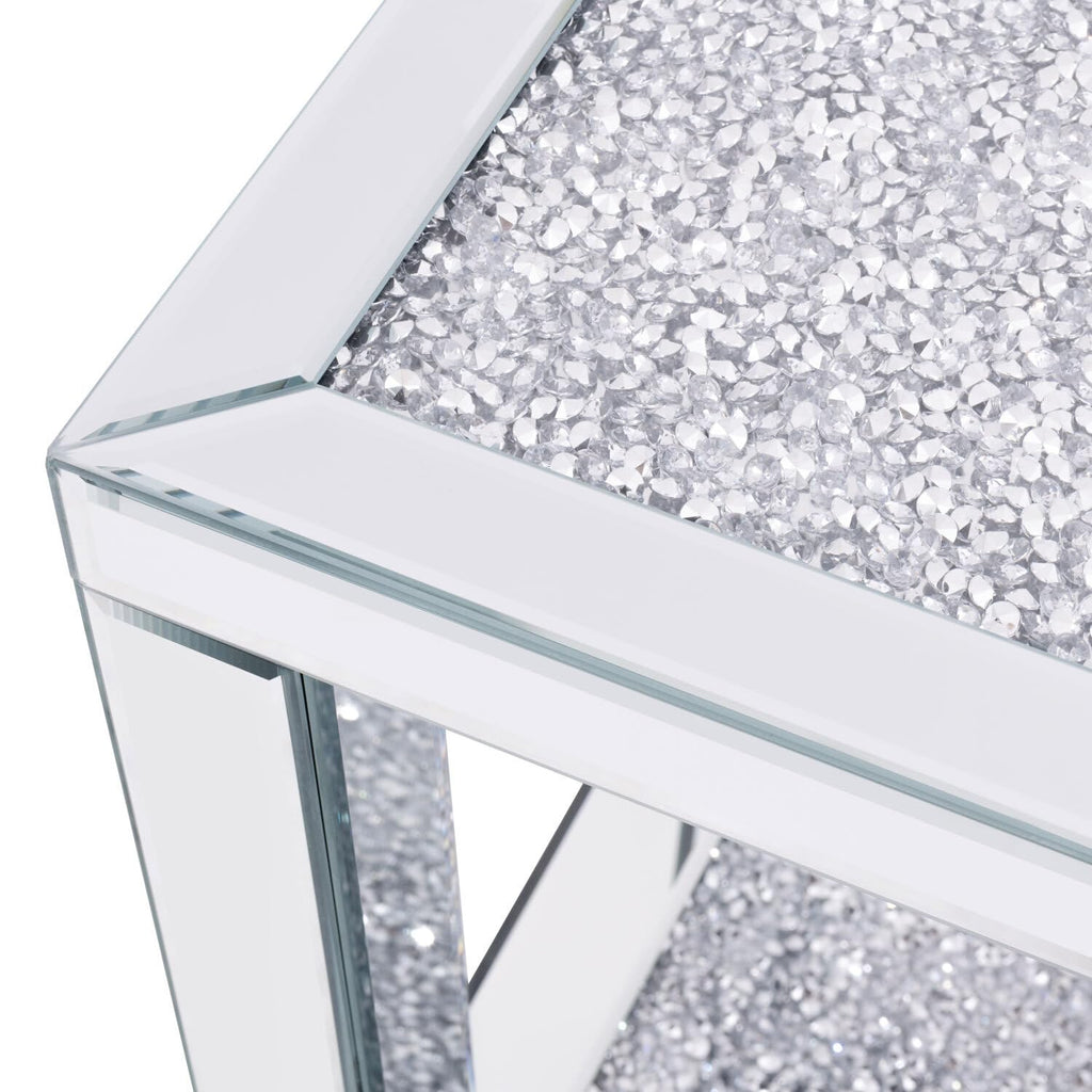 Better Home Products Mirrored Nightstand, Mirrored Bedside Table End Table Nightstand