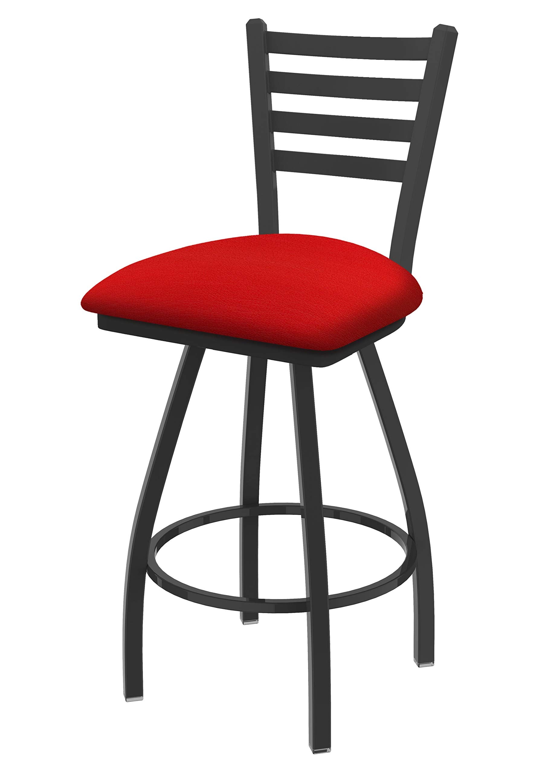 XL 410 Jackie 36 Swivel Extra Tall Bar Stool with Pewter Finish and Canter Red Seat