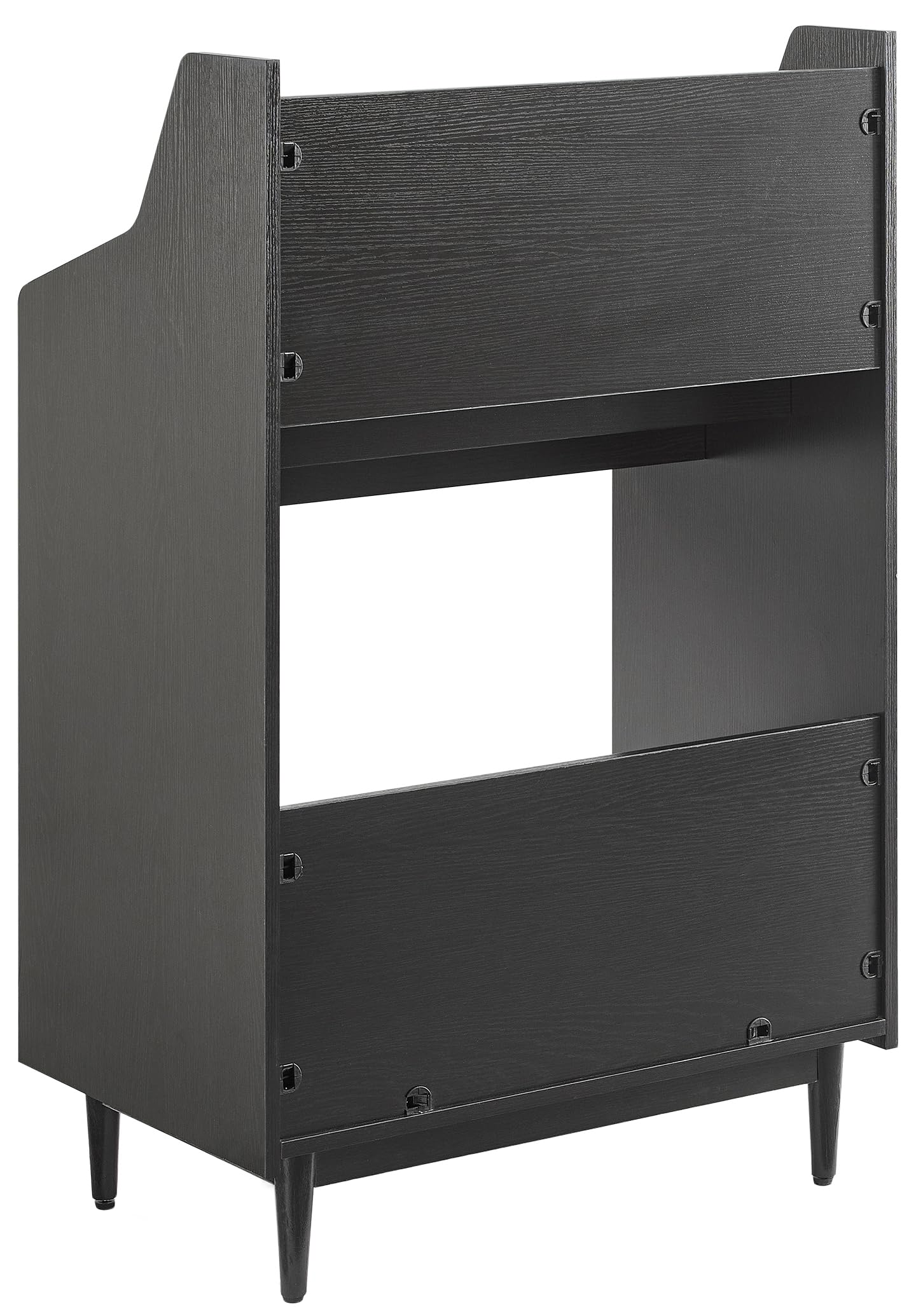 Crosley Furniture Liam Vinyl Record Storage Stand, Tiered Storage Shelves for Records, Black