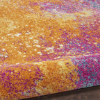 HomeRoots 100% Polypropylene 2’ x 6’ Abstract Brights Sunburst Runner Rug