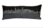 HomeRoots Grey 24' Black Charleston Nighttime Skyline Lumbar Decorative Pillow